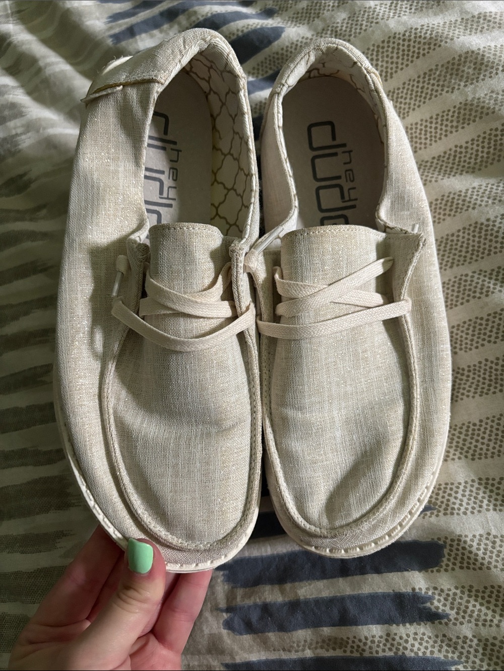 Hey Dude Wendy Sparkling Gold Slip-On Sneakers
